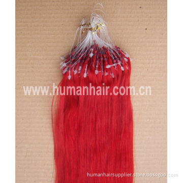 Red Remy Indian Human Hair, Micro Ring Hair Extension